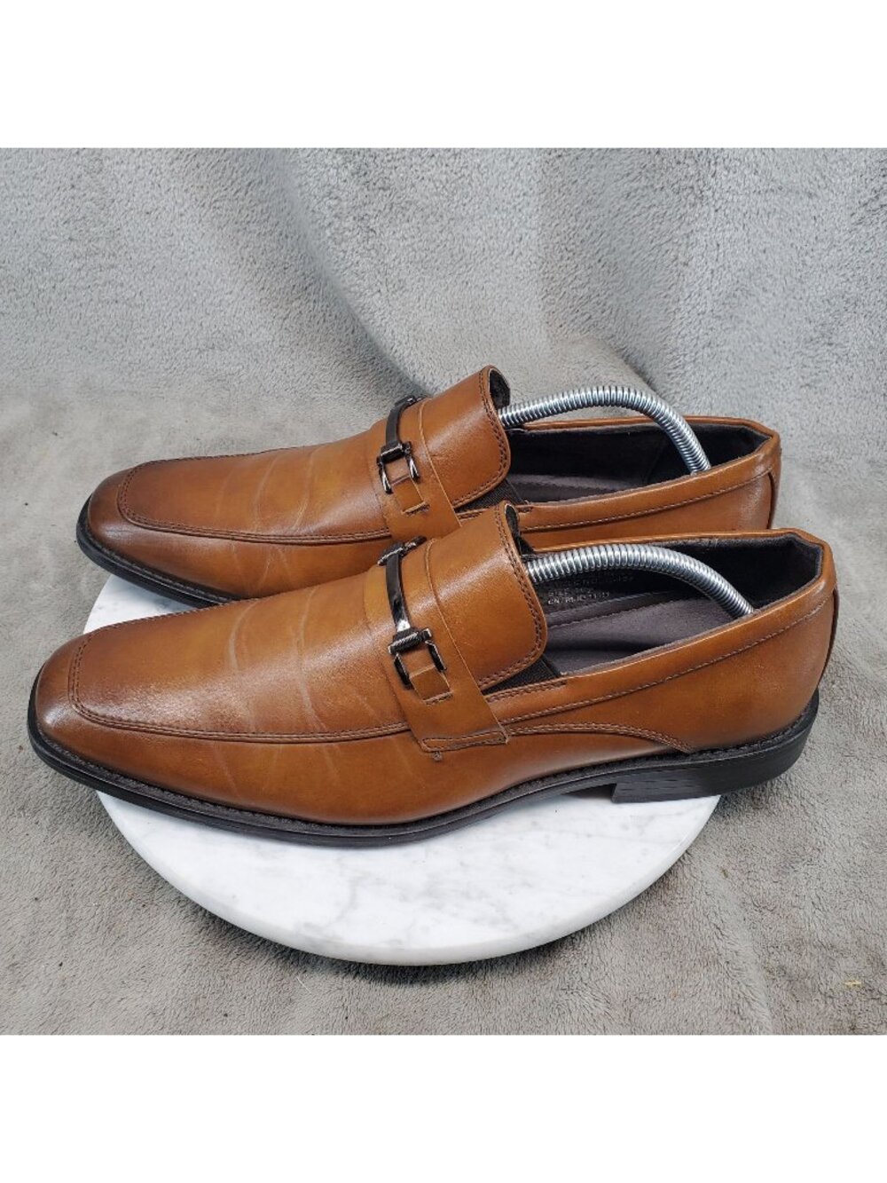 Bonafini Shoes Mens Size 10.5 Brown Leather Classic Slip On Loafer *Read*